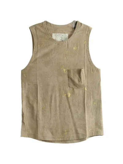 Ziggy Chen Paint-splatter Button-fastening Vest In Gray