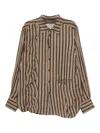 Ziggy Chen Panelled Striped Shirt In Multi