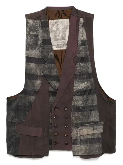 Ziggy Chen Panelled Waistcoat In Purple