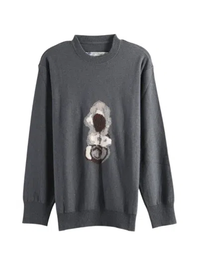 Ziggy Chen Patch-detail Sweater In Gray