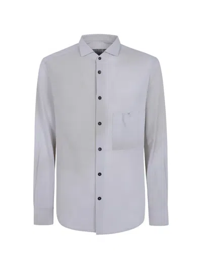 Ziggy Chen Patch-pocket Cotton Shirt In Gray