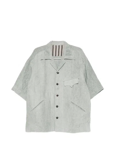 Ziggy Chen Patch-pocket Short-sleeve Shirt In Gray