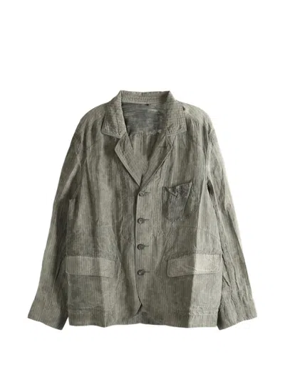 Ziggy Chen Patchwork Blazer In Gray
