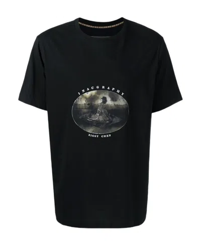 Ziggy Chen Pattern Printed Short-sleeved T-shirt In Black
