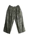 Ziggy Chen Digital Print Drawstring Trousers In Green