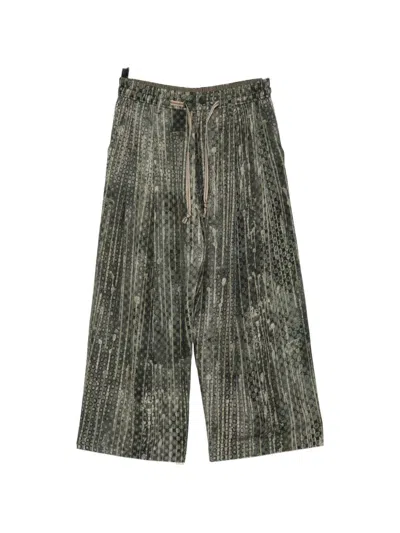 ZIGGY CHEN PATTERNED DRAWSTRING TROUSERS