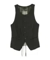 Ziggy Chen Patterned-panel Vest In Green