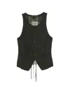 Ziggy Chen Patterned-panel Vest In Green