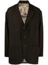 Ziggy Chen Peak-lapels Check-pattern Blazer In Green