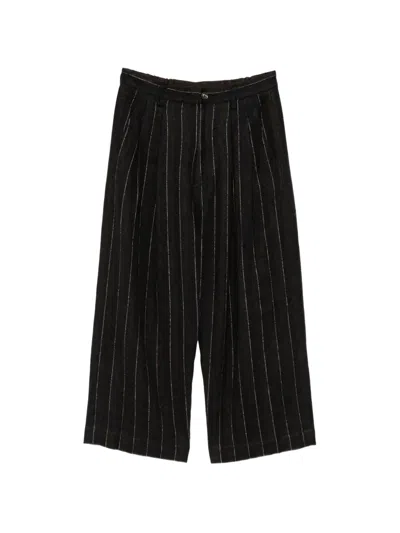 Ziggy Chen Pinstripe-pattern Pleated Trousers In Black