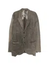 Ziggy Chen Pinstripe-pattern Single-breasted Jacket In Gray
