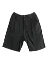 Ziggy Chen Pleat-detail Shorts In Black