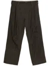 Ziggy Chen Pleat-detail Trousers In Brown
