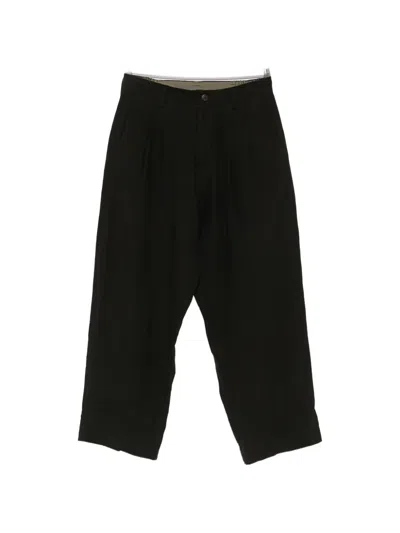Ziggy Chen Pleated Buttoned Trousers In Black