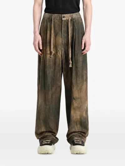 Ziggy Chen Pleated Drawstring-waist Trousers In Blue