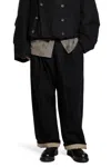 Ziggy Chen Pleated Drop Crotch Trousers In Black