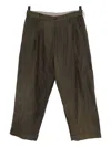 Ziggy Chen Pleated Dyed Trousers In Green