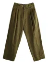 Ziggy Chen Pleated Patterned Trousers In Green