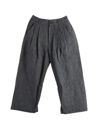 Ziggy Chen Pleated Pinstripe-pattern Trousers In Grey