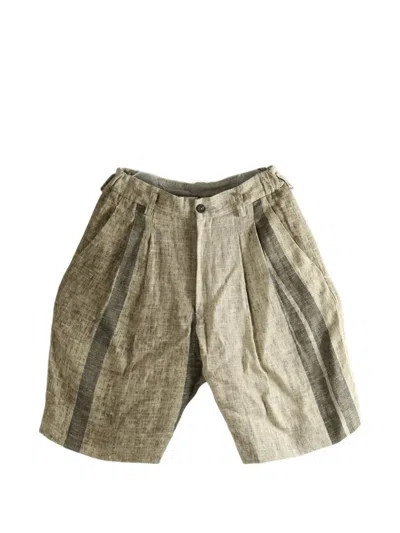 Ziggy Chen Pleated Shorts In Green
