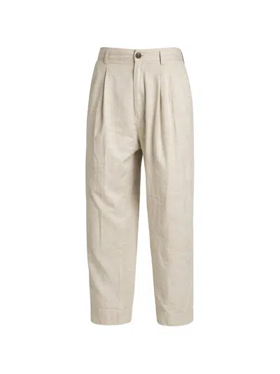 Ziggy Chen Pleated Straight-leg Trousers In Neutral