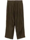 Ziggy Chen Striped Loose Fit Trousers In Brown
