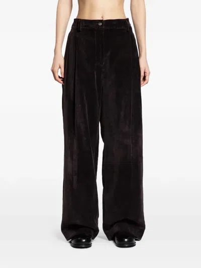 Ziggy Chen Pleated Wide-leg Trousers In Black