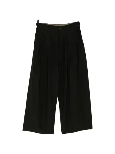 Ziggy Chen Pleated Wide-leg Trousers In Green
