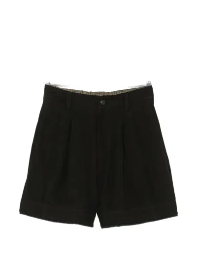 Ziggy Chen Pleated-detail Belt-loops Shorts In Green