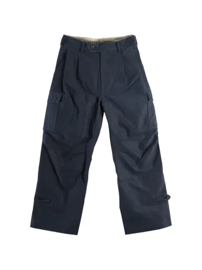Ziggy Chen Pleated-detail Cargo Pants In Blue
