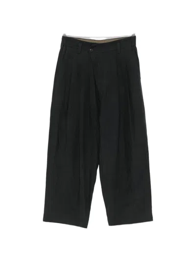 Ziggy Chen Pleated-waistband Pocket Trousers In Black