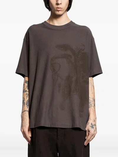 Ziggy Chen Print T-shirt In Brown