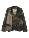 Ziggy Chen Printed Blazer In Gray