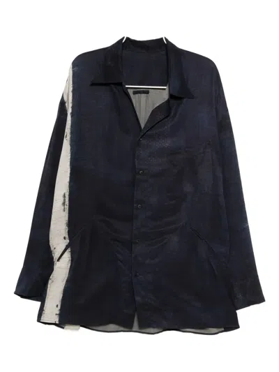 Ziggy Chen Hemd Mit Print In Blue