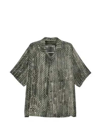 Ziggy Chen Printed Shirt In Gray
