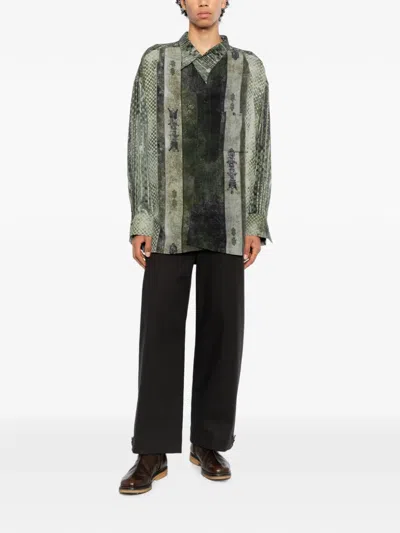 Ziggy Chen Printed Shirt In Green