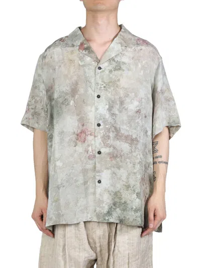 Ziggy Chen Printed Short-sleeve Shirt In 02 Weathered Sage