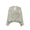 Ziggy Chen Printed Silk Jacket In Green