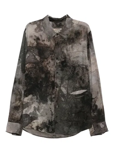Ziggy Chen Printed Silk Shirt In Multi