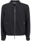 Ziggy Chen Puppytooth Cropped Aviator Jacket In Black