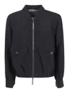 Ziggy Chen Puppytooth Cropped Aviator Jacket In Black