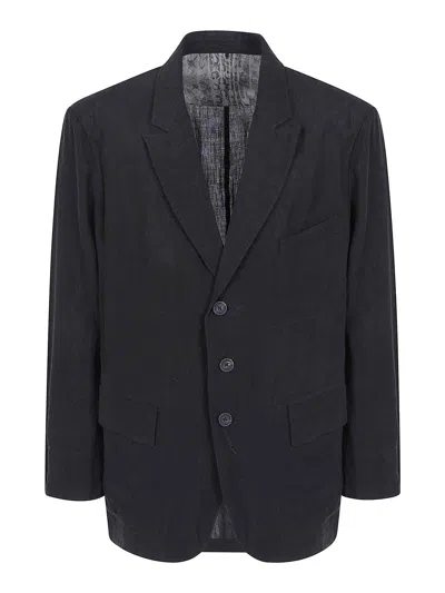 Ziggy Chen Puppytooth Three Button Blazer In Black