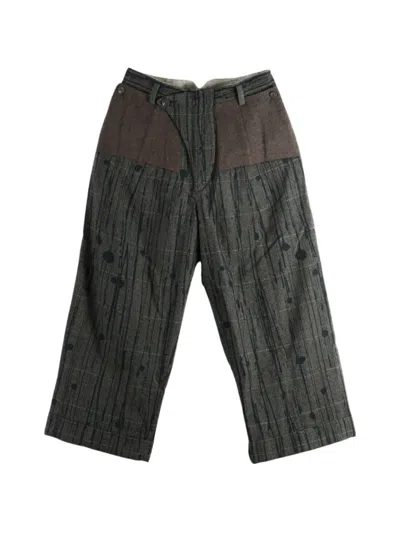 Ziggy Chen Rain Drop Patterned Wide-leg Trousers In Grey