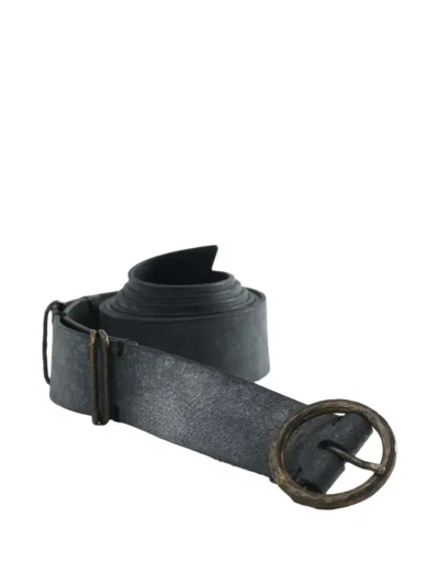 Ziggy Chen Round-buckle Belt In Black