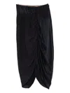 Ziggy Chen Ruched Midi Skirt In Black