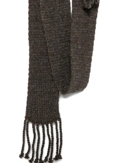 Ziggy Chen Scarf Crochet "single Corchet Scarf" In Brown