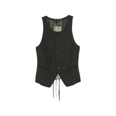 Ziggy Chen Scoop-neck Viscose Vest In Gray