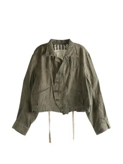 Ziggy Chen Seam-embellished Jacket In Green