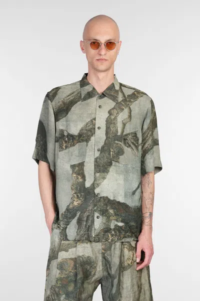 Ziggy Chen Shirt In Green Viscose In Multicolor