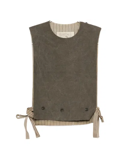 Ziggy Chen Side-tie Vest Top In Brown